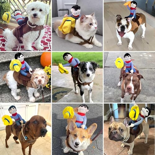 Lustiges Kleidung,Halloween-KostüMe FüR Hunde,Haustiere KostüM,Lustige Party-KostüMe,Weihnachtsfeier Rollenspiele Verkleidungen (Cowboy)