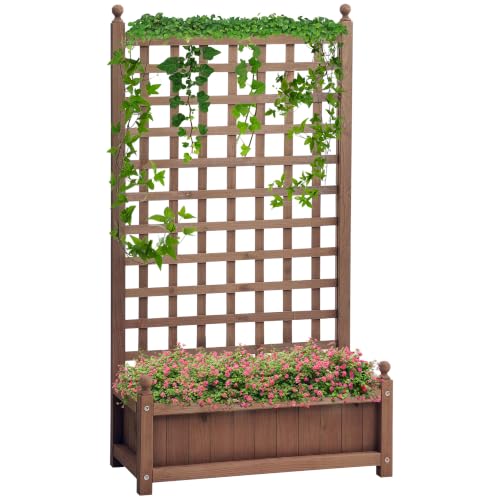 Outsunny Pflanzkasten Rosenbogen Rankgitter 64x28x120 cm...