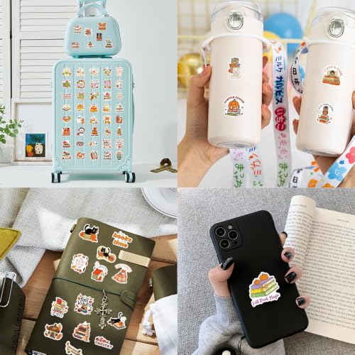 Image of 130Pcs Autumn Bookish Stickers for Kindle, Funny Halloween Ghost & Pumpkin Reading Stickers for Book Lover Gifts, Fall Book Vinyl Waterproof for Laptop Journal Scrapbook Water Bottle Journal