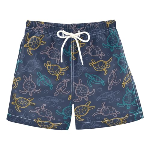 Boys Swim Trunks 2-12 Years Board Shorts Little Boys Turtle Quick Dry Beach Swimwear Shorts