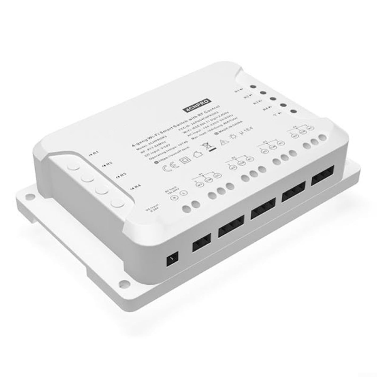 1 Packung WLAN-Smart-Lichtschalter-Modul, 4-K-RF-Steuerung für 4Ch R3 Pro R3, Sprach-App-Fernbedienung für Heimbeleuchtung (4CH Pro R3)