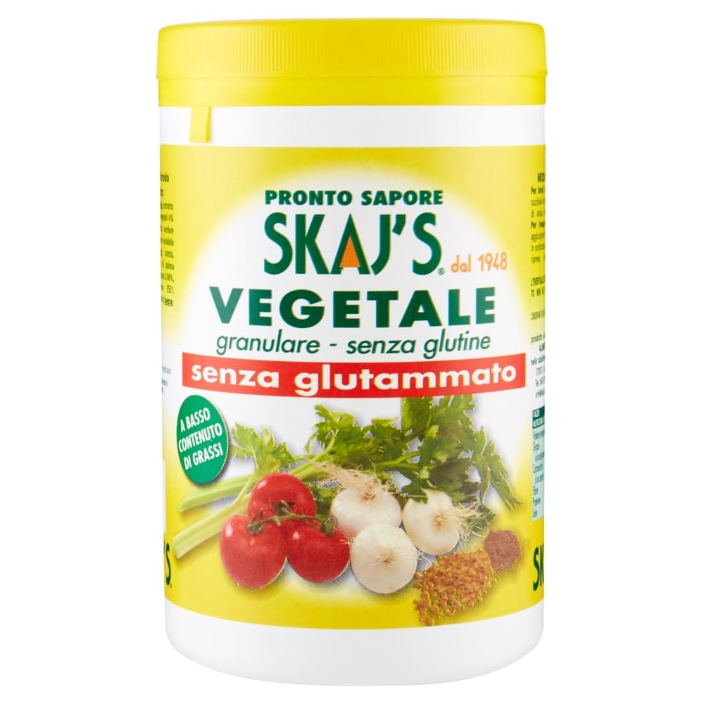 Preparación granulada para caldo y condimento, aroma vegetal, sin gluten, sin glutamato, sin grasa 900 g. 3 piezas