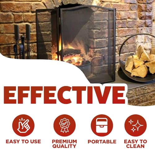 Marco Paul Metal Fire Guard Heavy Duty 3 Panel Fire Guards For Living Rooms Black Powder Coated Fireguard For Home Log Burner Folding Fireguards Baby Safe Fireplace Safety Screen Fireside Accessories - Image 5