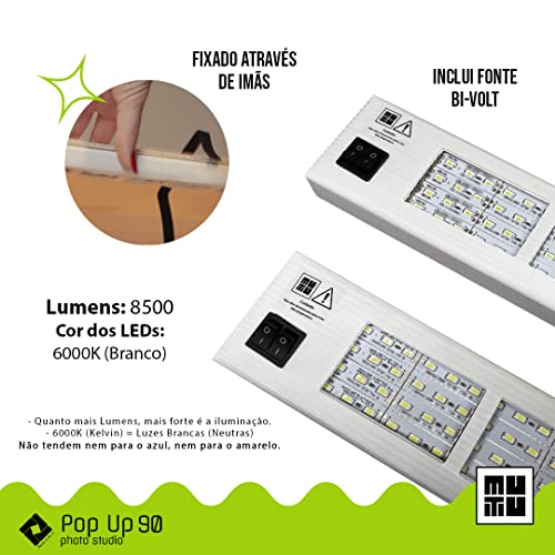 Estúdio Fotográfico Portátil 90cm - Pop Up Studio 90 - MUTU - Nacional - Ultra Potente - O maior do