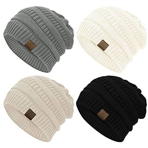Image of Durio Winter Hats for Women Cable Knit Beanie Soft Womens Beanies Thick Winter Hat