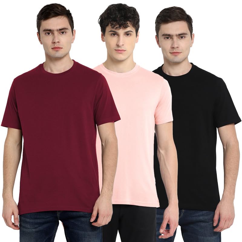 aventura outfitters Men's Round Neck Premium T-Shirts, Combo Pack of 3 - Ultimate Cotton Lycra Blend Stretch Fabric, Smooth Hand Feel-picture-39