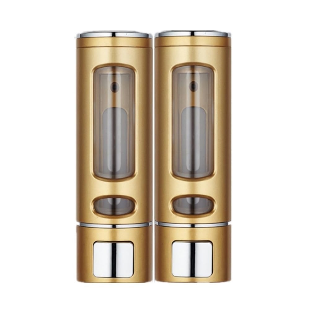 Seifenspender, Wandmontage, Dusche, Bad, Shampoo, Badezimmerzubehör, Seifen- und Gelspender (doppelt goldfarben)