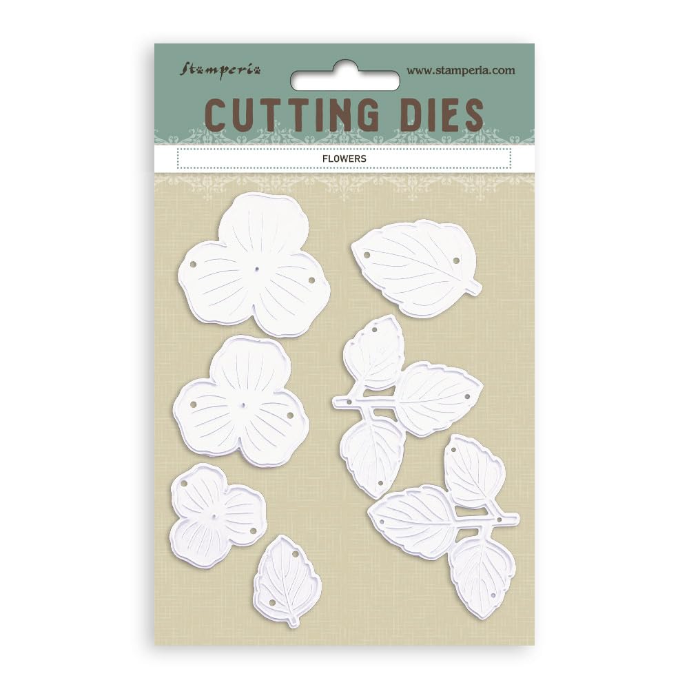 Stamperia - Cutting Dies for Scrapbooking, Albums, Card Making, Bullet Journalling and More, Create Decorations with Natural Elements, Perfect for Crafts and Gifting (A6) (Timeless, Flowers)