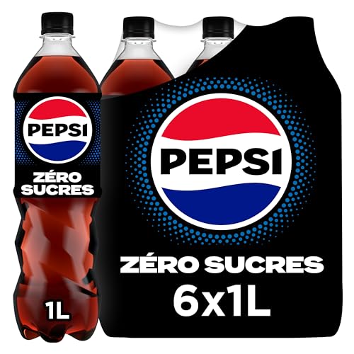PEPSI Soda au Cola Sans Sucres - Lot de 6x1L