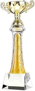 BAFAFA Golden Championship Trophy, The Honor of The Winner, Crystal Resin Trophy, Suitable for Awards on Various Occasions, Base can be Engraved (Color : Gold, Size : 308cm) Trophy