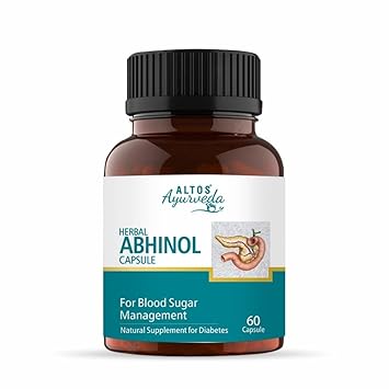 ALTOS Ayurveda Herbal Abhinol Capsules for Blood Sugar Management, 60 Capsules, Natural Diabetes Supplement