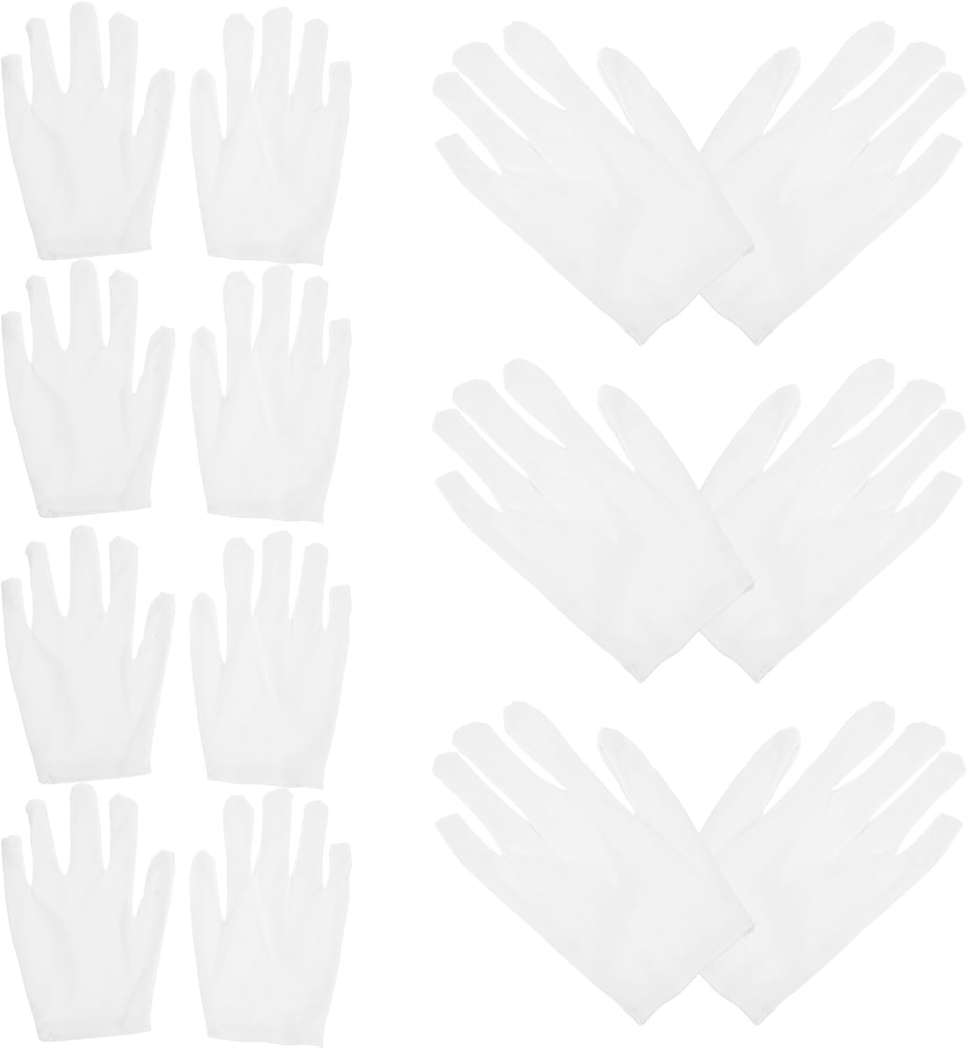 Totority Jewelry Handling Gloves Protective Glove Liners Sweatproof 10 Pairs White Cotton product accessories Soft Stretchable for Jewelry and Silver Coins Exhibitions and Jade Exchanges