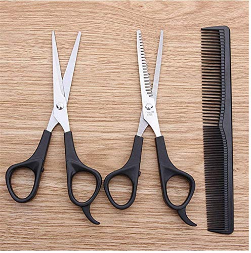 Set di 3 Pezzi: Forbici per Tagliare i Capelli, Strumenti per Parrucchieri per sfoltire i Capelli, Pettine