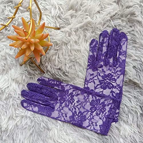 Mesyo Short 80s Lace Fingerless Gloves Wrist Length Formal Women Vintage Tea Party Gloves3