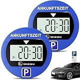 Warmfay® Elektronische Parkscheibe mit Zulassung vom KBA, Automatische Digitale Parkscheibe Elektrisch mit Batterie, Elektrische Parkuhr Auto mit 2 Displays & Nachtparkmodus & Vielseitig (2, Blau)