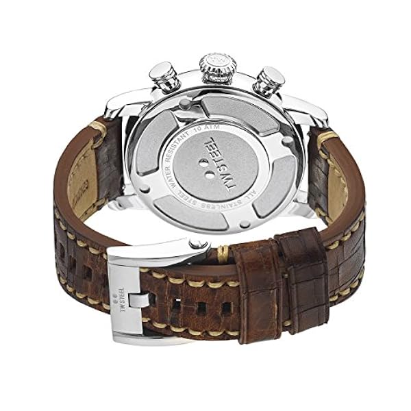 TW stål Maverick unisex kvartsklocka med svart urtavla analog display och brunt läderrem