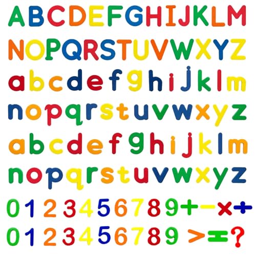 Magnetische Buchstaben und Zahlen Set,105 PCS Alphabet Magnete mit Groß und Kleinbuchstaben Zahlen und Rechenzeichen für Erwachsener Personalisierbar für Zuhause und Klassenzimmer
