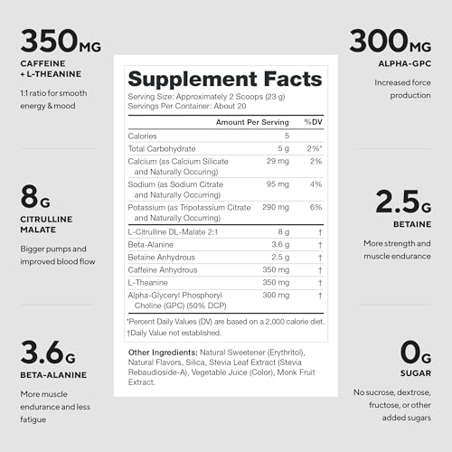 Image of LEGION Pulse Pre Workout Supplement - All Natural Nitric Oxide Preworkout Drink to Boost Energy, Creatine Free, Naturally Sweetened, Beta Alanine, Citrulline, Alpha GPC (Sour Mango)