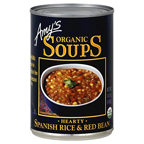 Amy’s Soup, Vegan Hearty Spanish Rice and Red Bean Soup, Gluten Free, Made With Organic Vegetables, Canned Soup, 14.7 Oz