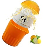Manual Lid Rotation Citrus Juicer, Lemon, Orange, Tangerine & Lime Juice Squeezer: Press & Squeeze Fruits Easily! Professional Portable Presser w/ Pulp Filter & Cup, Squeezing Plastic Kitchen Tool
