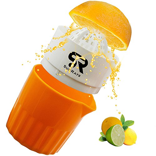 Manual Lid Rotation Citrus Juicer, Lemon, Orange, Tangerine & Lime Juice Squeezer: Press & Squeeze Fruits Easily! Professional Portable Presser w/Pulp Filter & Cup, Squeezing Plastic Kitchen Tool