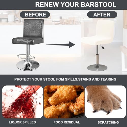 Image of Chair Covers Bar Stool Cover 4pc Bar Chair Cover Swivel Bar Stool Slipcover