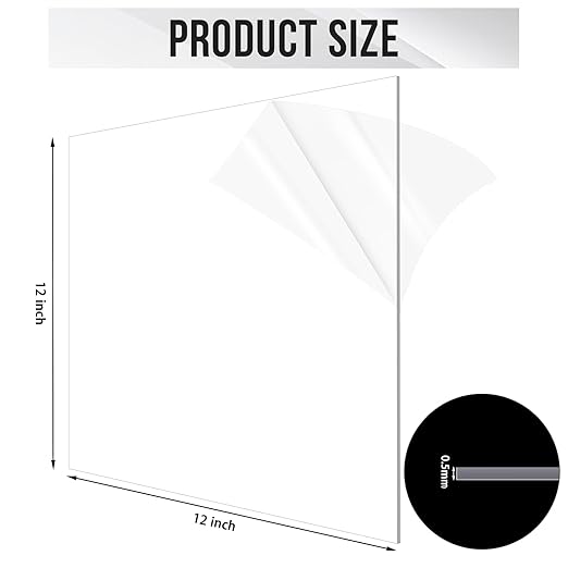 10 Láminas Delgadas de Plexiglás 30.5x30.5 cm Transparentes para Manualidades miniatura 2