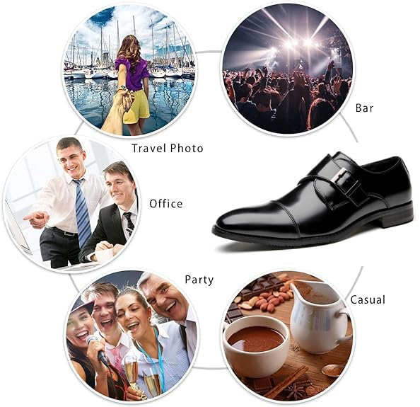 Men's Monk Strap Dress Oxford Shoes Classic Cap Toe Derby Shoes Leather Business Formal Shoes Breathable Wedding Shoes2