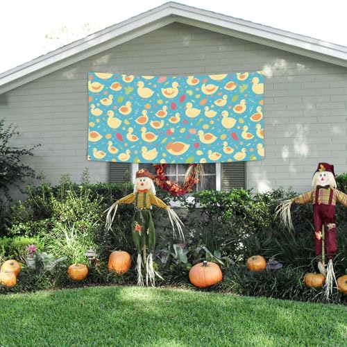 MINDBBDFJ Duck Printed Patterns Print Banners And Signs For Outdoor/Indoor,Personalized Banner Customizable Parties Halloween Banner (180x90cm)3