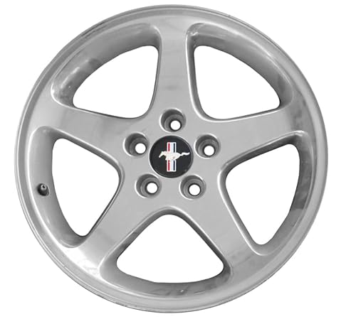 Blue Oval Industries 2.5\" Tribar Running Horse Wheel Center Caps Set of 4 for Mustang 1994-2004, Black with Chrome Emblem