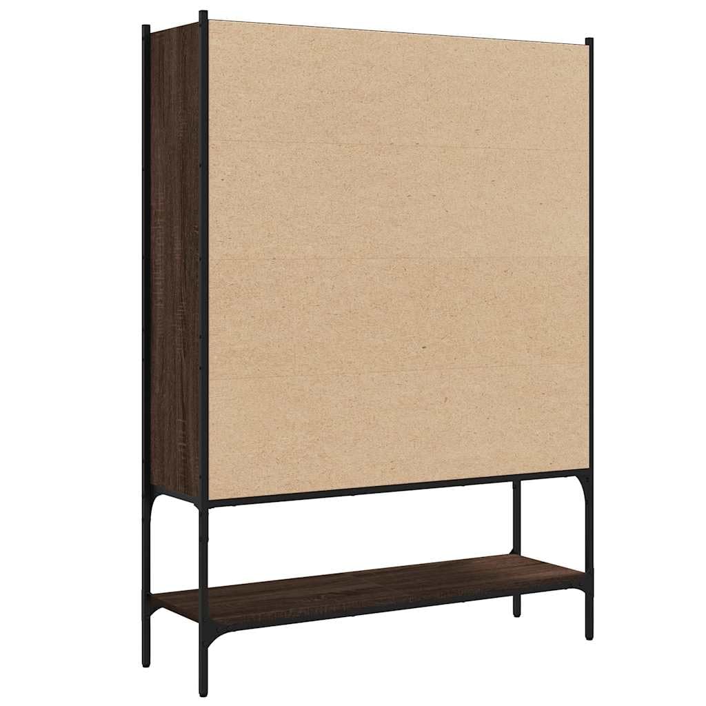 Libreria marrone effetto rovere, 102 x 30 x 141,5 cm, in legno, divisorio per soggiorno, ufficio, camera da letto, versatile, con 9 scomparti e supporto da parete