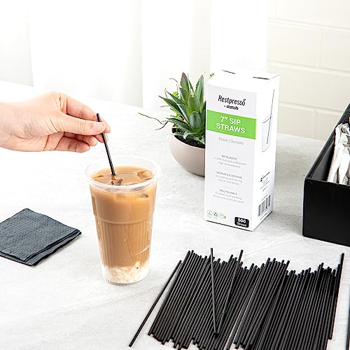 Restaurantware Restpresso 7 Inch Cocktail Stirrers 500 Disposable Coffee Stirring Rods - Premium Odorless Black Plastic Stirrers For Coffee For Hot And Cold Drinks For Bars Or Offices - Thumbnail 5