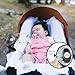 AJOYEUX Battery Operated Clip on Fan for Baby Stroller, Car Seat, Personal Camping - Black