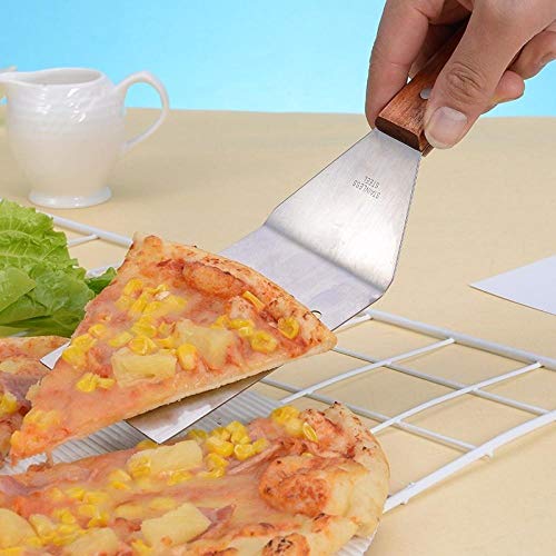 Mango Pala de pastel Pala de pizza Voltear Pala de bola de masa frita multipropósito-Pala plana