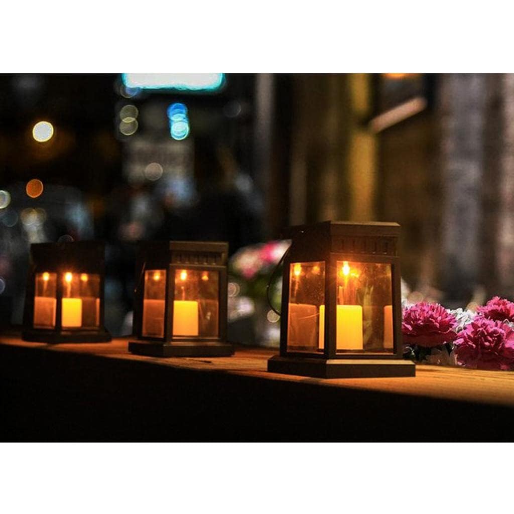 KHIZAR Solar Light Outdoor Garden Waterproof Hanging Candle Flickering Flame Effect Portable Decorative Lamp for Home, Tree, Patio, Tent, Table and Pathways (Pack of 1) 2