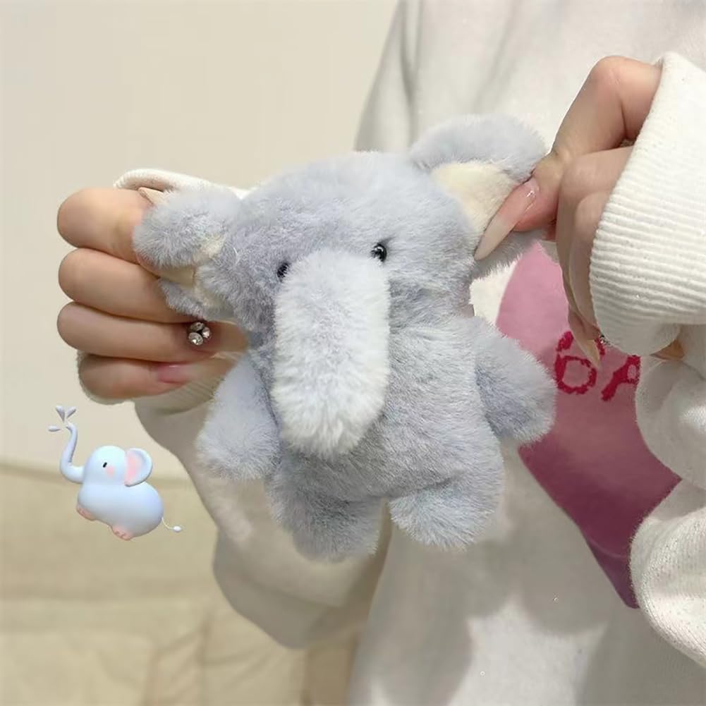 Housse Peluche éléphant Pour AirPods 1/2/3/Pro - Coque De Protection Mignonne Et Antidérapante, Design 3D, Couleur Bleue