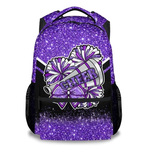 NICEFORNICE Cheer Backpack for Girls - 17 Inch Cheerleader Backpacks for Kids Toddler Cute Glitter Bookbag for Primary School Team