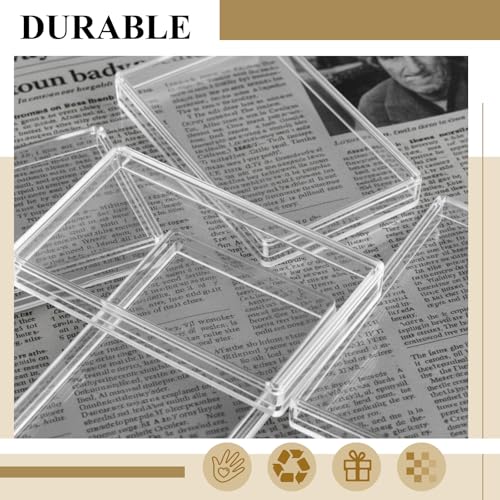 Image of Geiserailie 6 Pcs 5 oz Silver Bar Holder Case, Clear Acrylic Silver and Gold Bar Holder Capsule Storage Container Box for 5 Ounce