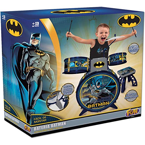 Bateria Infantil Cavaleiro das Trevas Batman Azul