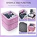 Nail Drill Bits Set with Storage Case: 30pcs 3/32 Inch Carbide Diamond Ceramic Professional Salon Kit for Acrylic Nails, Multi-Function for Women Nail Artists Manicure Pedicure (Pink)