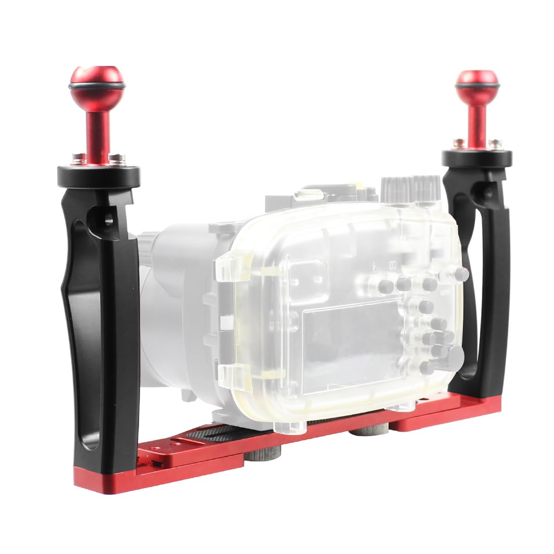Uchwyt taca stabilizator Rig z wyzwalaczem migawki nurkowanie regulowany podwójny kompatybilny z GoPro Canon Nikon Sony podwodny wspornik obudowy