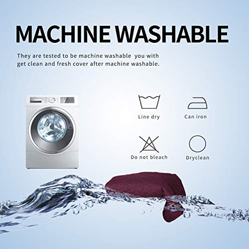 Image of Easy-Going Sofa Slipcover L Shape Sofa Cover Sectional Couch Cover Chaise Lounge Slip Cover Reversible Sofa Cover Furniture Protector Cover for Pets Kids Children Dog Cat (X-Large,Wine /Wine)