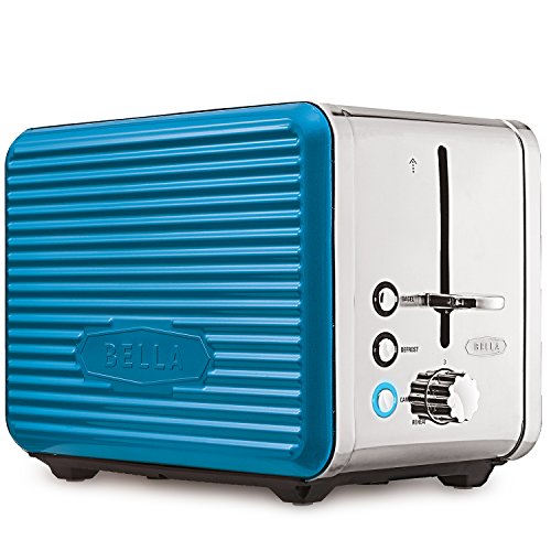 BELLA (14095) Linea Collection 2 Slice Toaster with Extra Wide Slot & Custom Settings, Teal