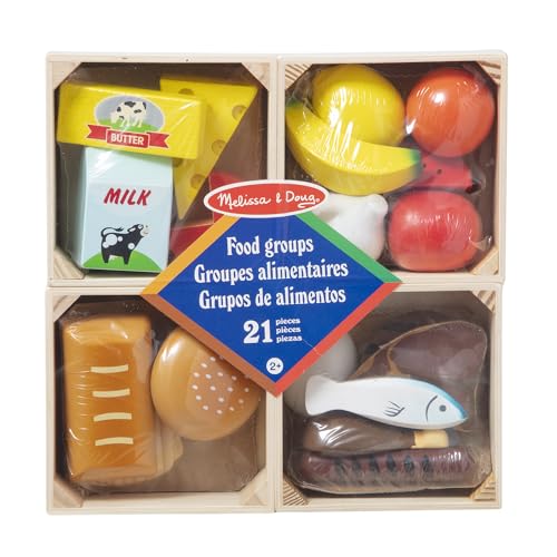 Melissa & Doug Food Groups - 21 Hand-Painted Wooden Pieces