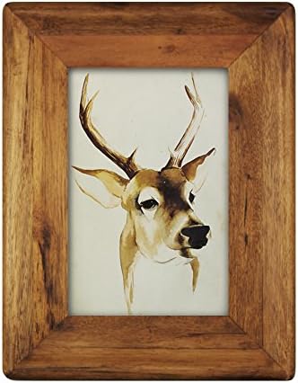 icheesday 4x6 Wood Picture Frame with Glass Front,Rustic Handmade Burlywood Photo Frames for Table Top Display and Wall mounting