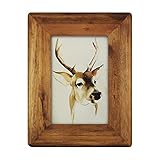 icheesday 4x6 Wood Picture Frame with Glass Front,Rustic Handmade Burlywood Photo Frames for Table Top Display and Wall mounting