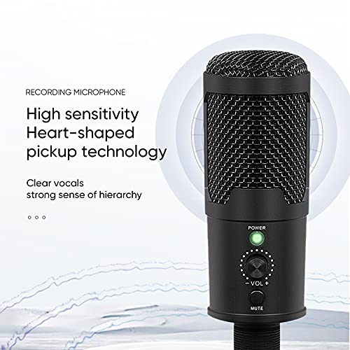 bomaite USB-Mikrofon für Computer mit Betriebsanzeige,Lautstärkeregelung,Stummschalter, Studio/Podcast/Streaming… – Bild 4