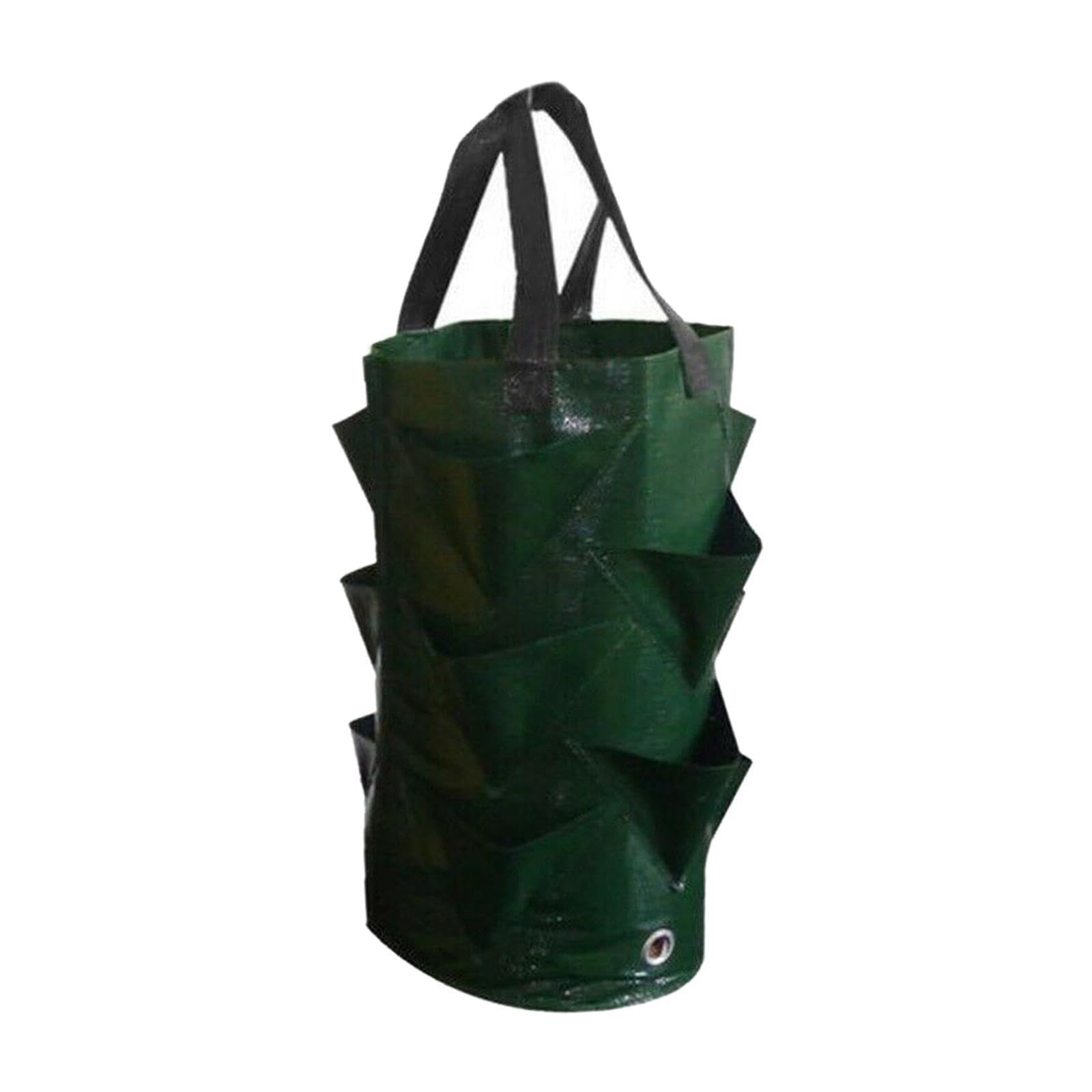 Qixcxaz Green Resilient Vegetable Plants Pots Fabric Grow Bags Offering Versatile Growing Solutions For Home Agriculture Gardening Pots Planters Growing Bag, 20X35cm