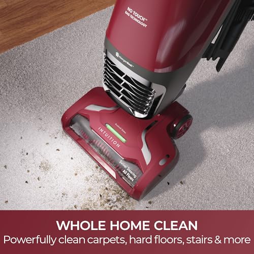 Image of Kenmore BU3040 Intuition Bagged Upright Vacuum Lightweight Cleaner 2-Motor Power Suction with HEPA Filter, 3-in-1 Combination Tool, Handi-Mate for Carpet, Floor, Pet Hair, Red w /No Lift-up