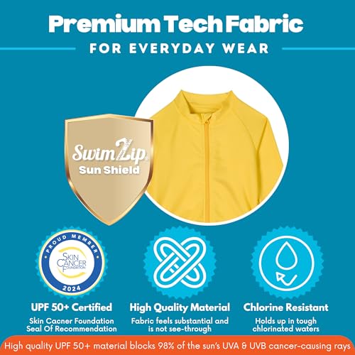 Image of SwimZip Girls' 3 Pc Swim Set w /Long Sleeve Rash Guard, Tankini & Shorts UPF 50+